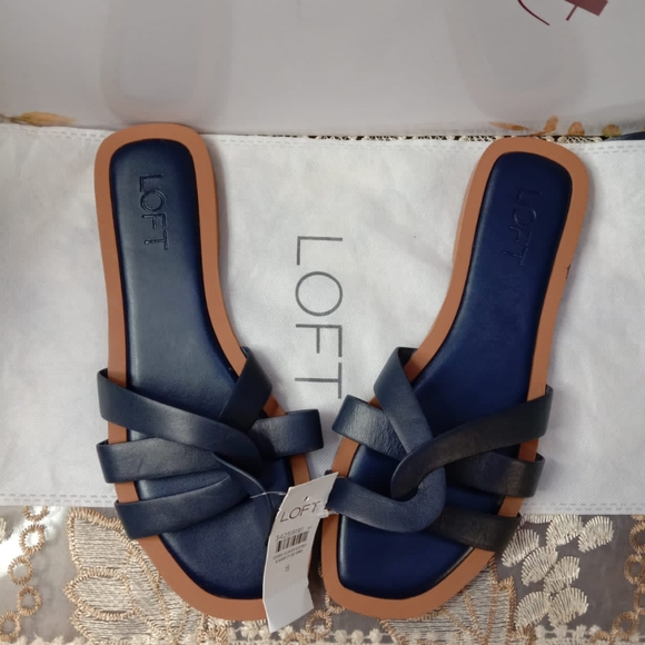 LOFT Shoes - Strappy Leather Slide Sandal